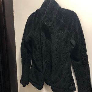 Black soft fluffy zip up jacket